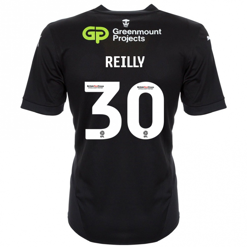 Kids Football Jack Reilly #30 Black Away Jersey 2024/25 T-Shirt