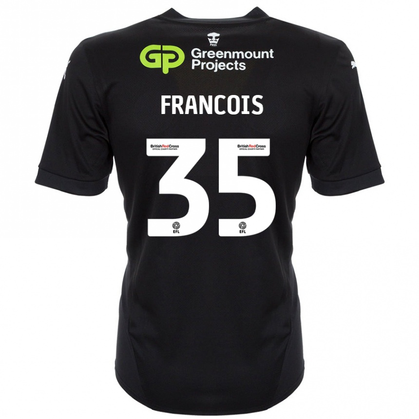 Kids Football Tyrese Francois #35 Black Away Jersey 2024/25 T-Shirt