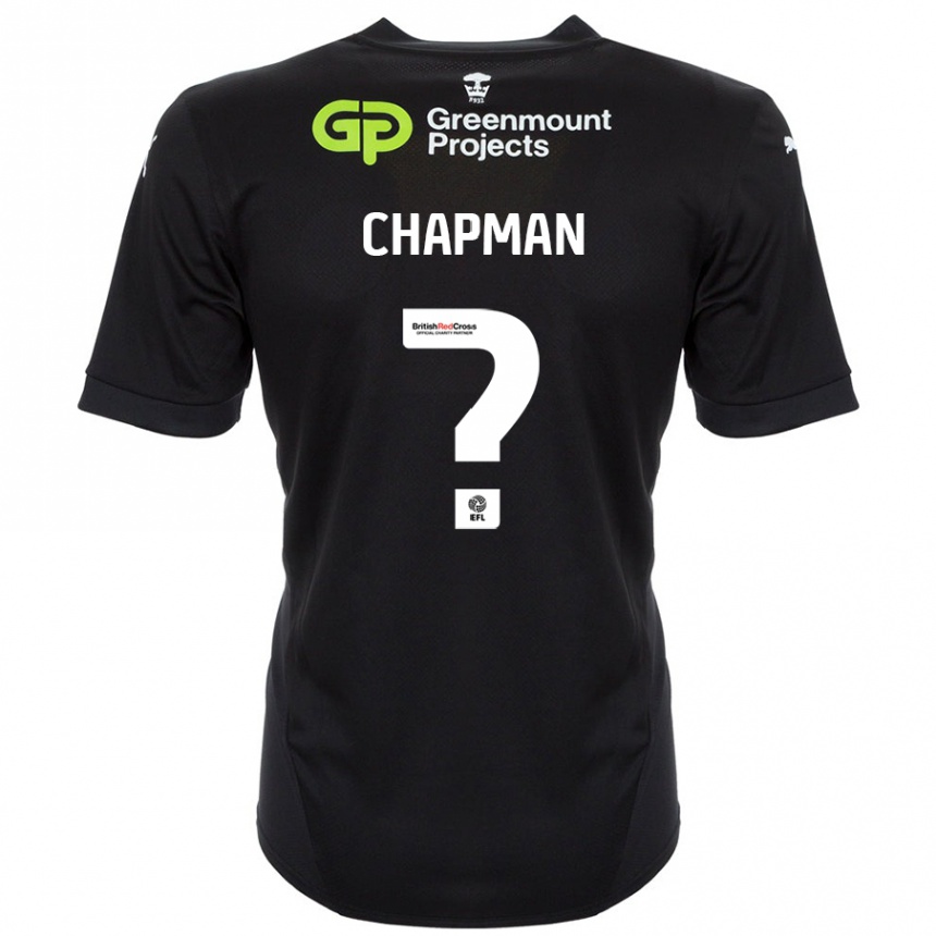 Kids Football Llyton Chapman #0 Black Away Jersey 2024/25 T-Shirt