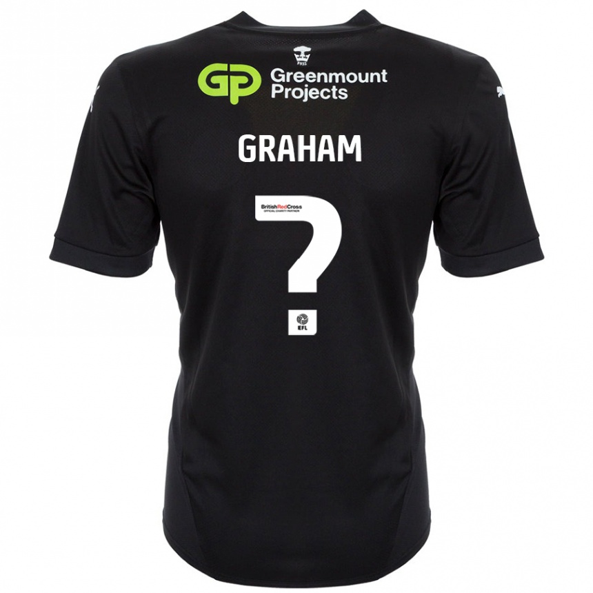 Kids Football Leo Graham #0 Black Away Jersey 2024/25 T-Shirt