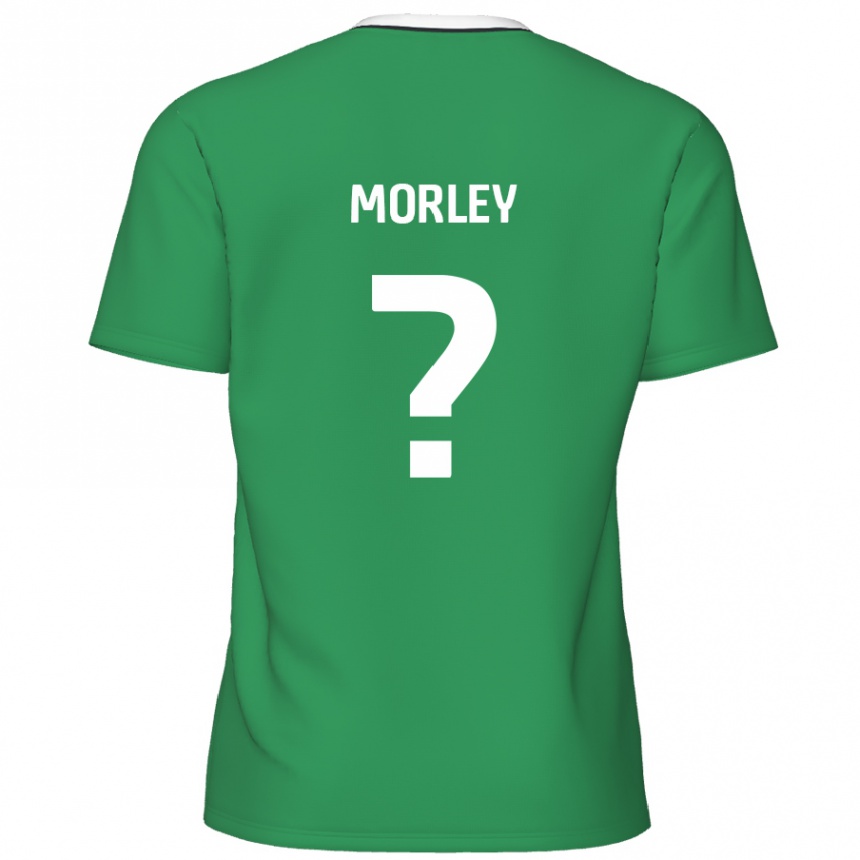 Kids Football Aaron Morley #0 Green White Stripes Away Jersey 2024/25 T-Shirt