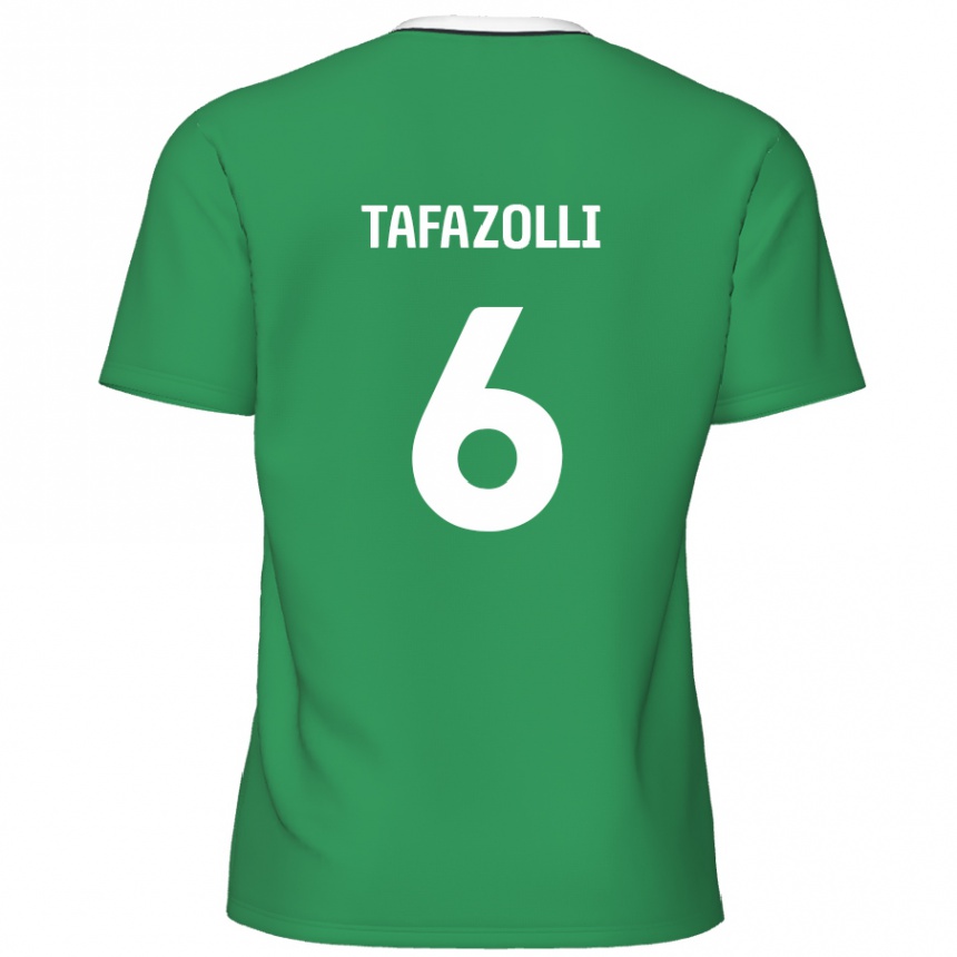 Kids Football Ryan Tafazolli #6 Green White Stripes Away Jersey 2024/25 T-Shirt