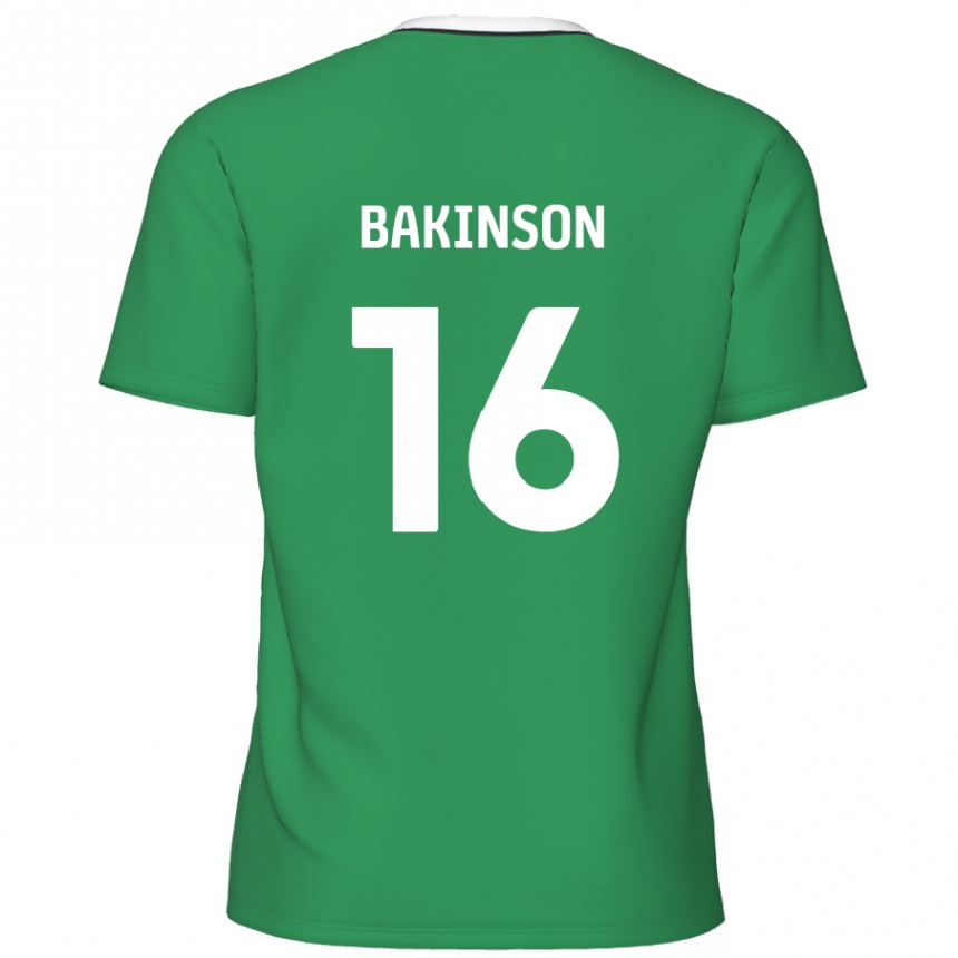 Kids Football Tyreeq Bakinson #16 Green White Stripes Away Jersey 2024/25 T-Shirt