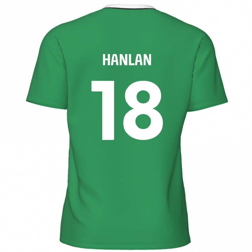 Kids Football Brandon Hanlan #18 Green White Stripes Away Jersey 2024/25 T-Shirt