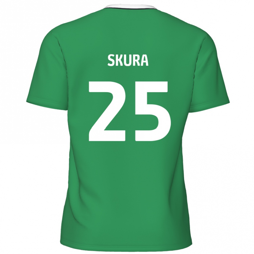 Kids Football Declan Skura #25 Green White Stripes Away Jersey 2024/25 T-Shirt