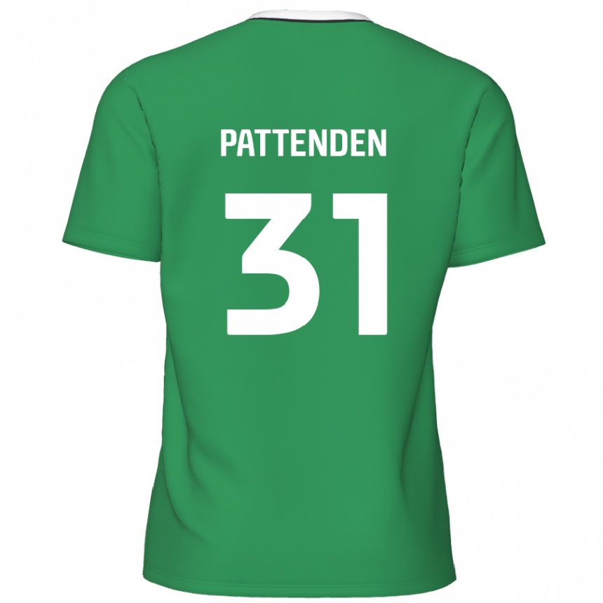 Kids Football Jasper Pattenden #31 Green White Stripes Away Jersey 2024/25 T-Shirt