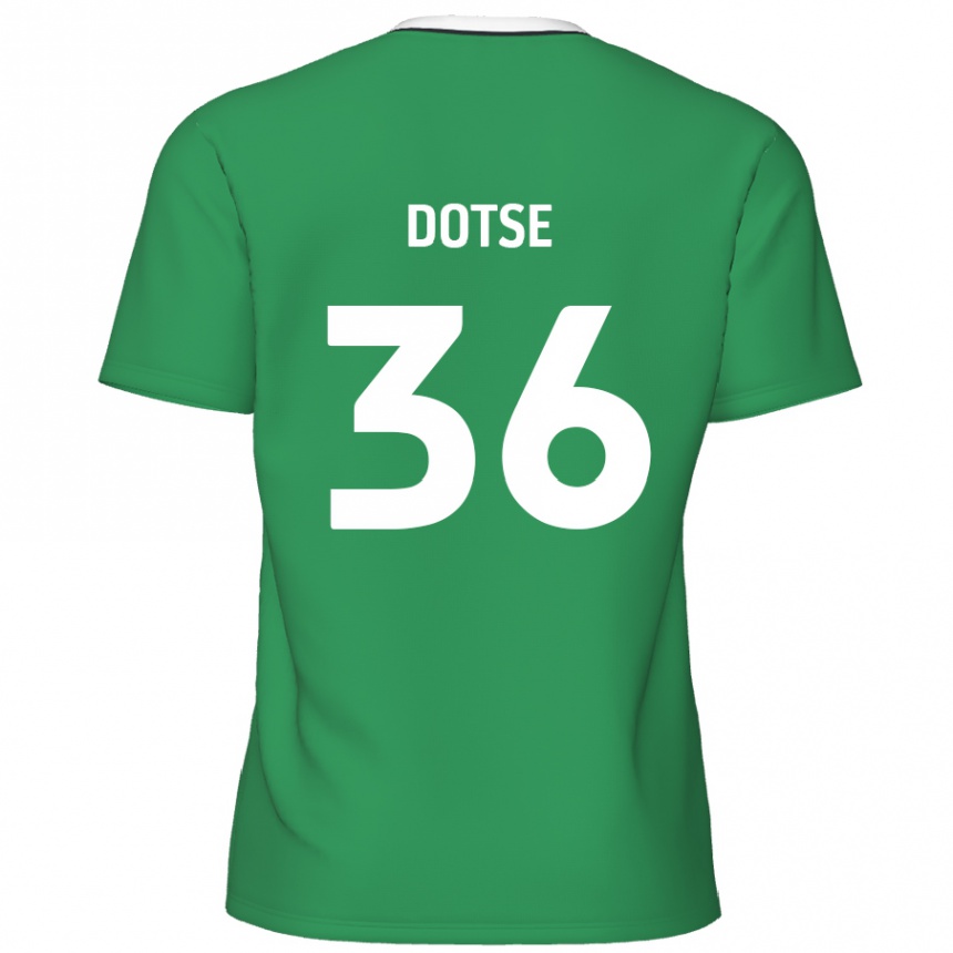 Kids Football Jahiem Dotse #36 Green White Stripes Away Jersey 2024/25 T-Shirt