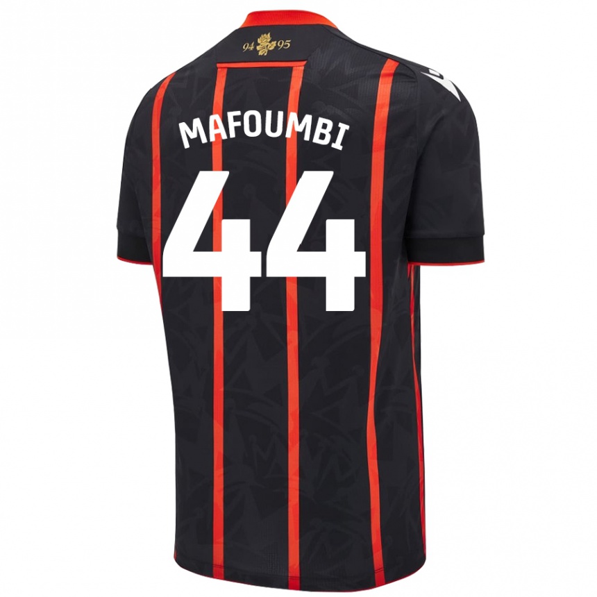 Kids Football Exaucé Mafoumbi #44 Black Red Away Jersey 2024/25 T-Shirt