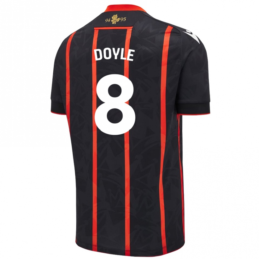 Kids Football Emma Doyle #8 Black Red Away Jersey 2024/25 T-Shirt