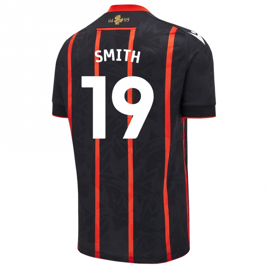 Kids Football Evie Smith #19 Black Red Away Jersey 2024/25 T-Shirt