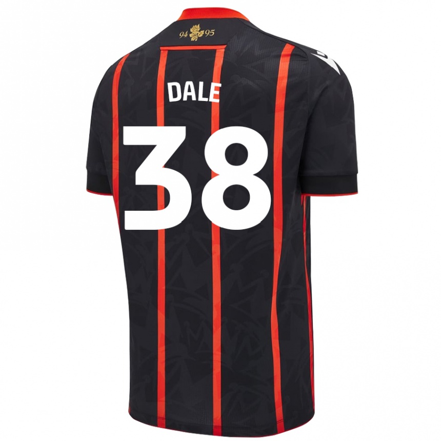 Kids Football Natasha Dale #38 Black Red Away Jersey 2024/25 T-Shirt