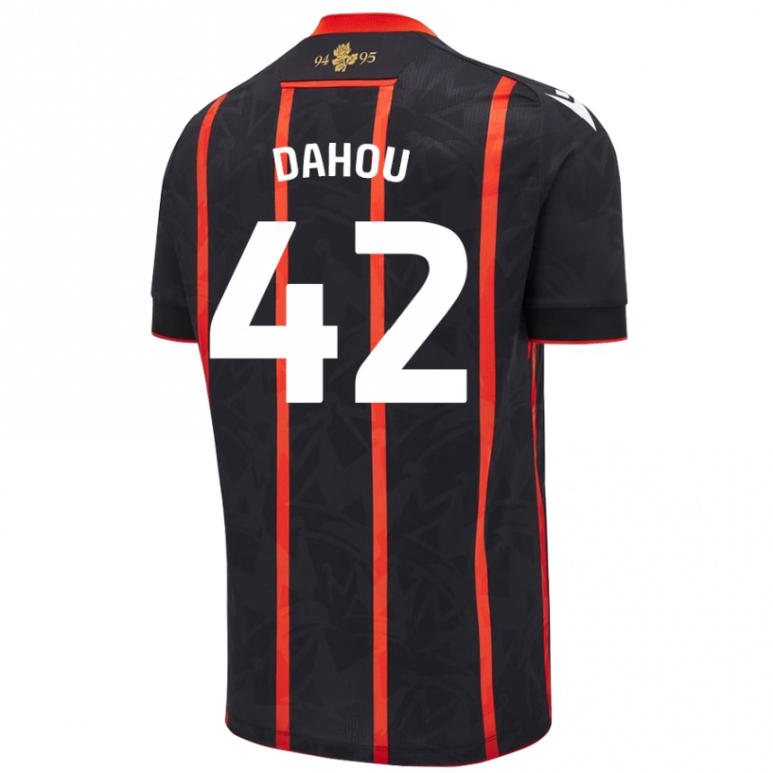 Kids Football Jemima Dahou #42 Black Red Away Jersey 2024/25 T-Shirt