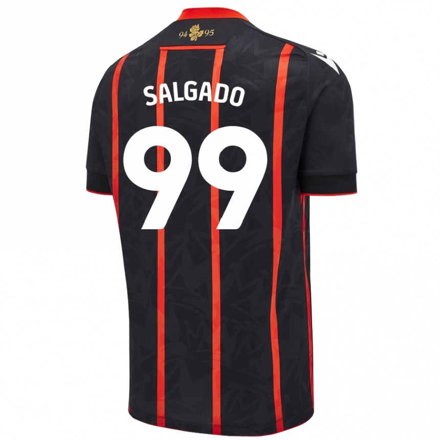 Kids Football Shanell Salgado #99 Black Red Away Jersey 2024/25 T-Shirt