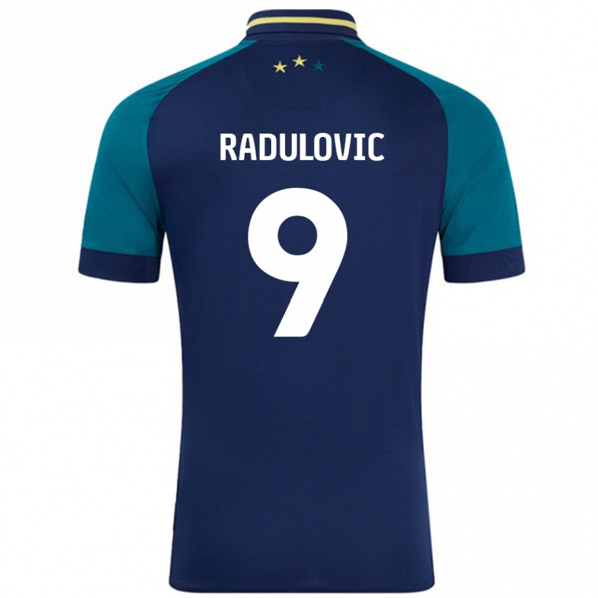 Kids Football Bojan Radulovic #9 Navy Dark Green Away Jersey 2024/25 T-Shirt