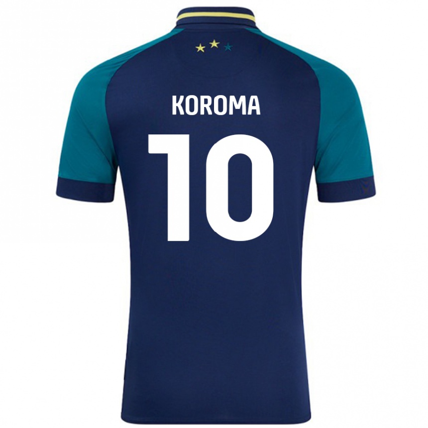 Kids Football Josh Koroma #10 Navy Dark Green Away Jersey 2024/25 T-Shirt