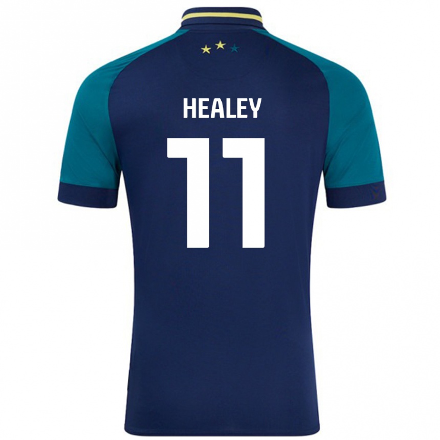 Kids Football Rhys Healey #11 Navy Dark Green Away Jersey 2024/25 T-Shirt