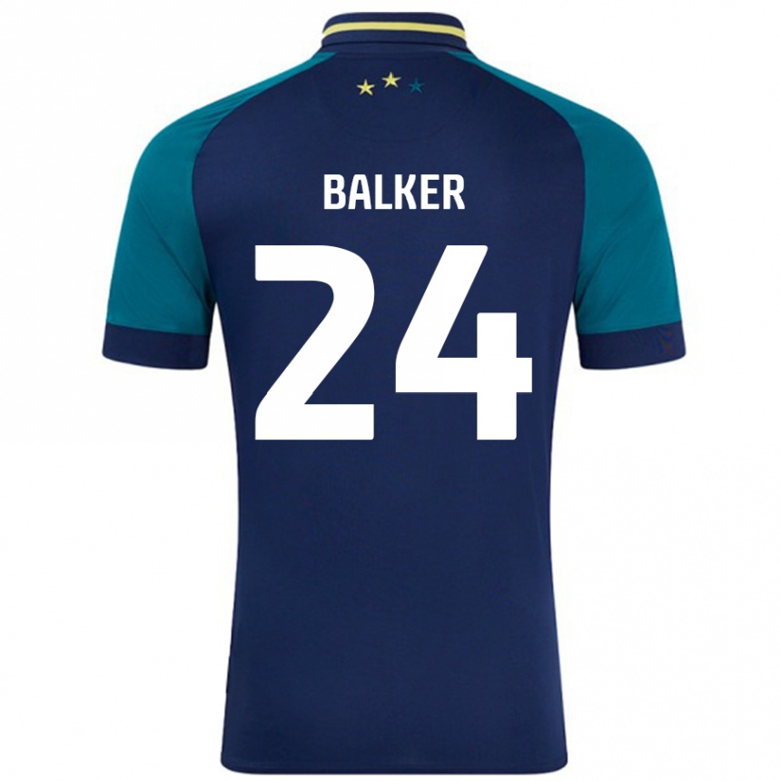 Kids Football Radinio Balker #24 Navy Dark Green Away Jersey 2024/25 T-Shirt