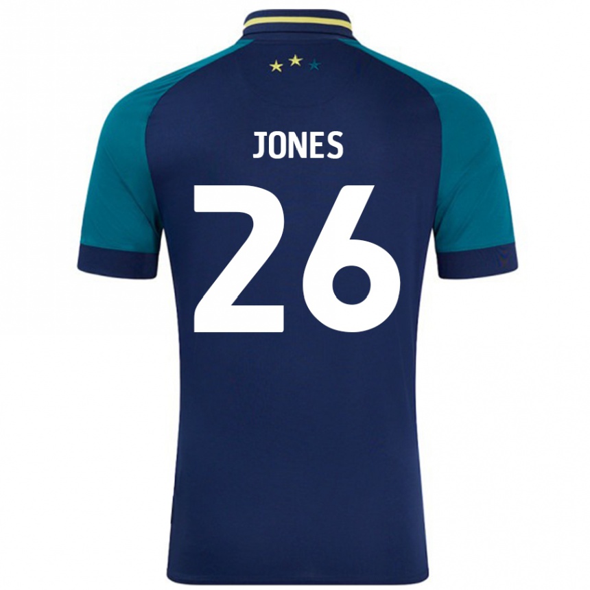 Kids Football Patrick Jones #26 Navy Dark Green Away Jersey 2024/25 T-Shirt