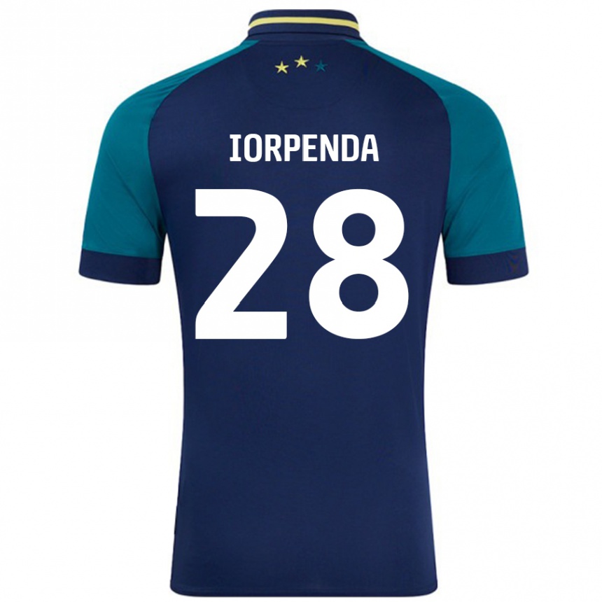 Kids Football Tom Iorpenda #28 Navy Dark Green Away Jersey 2024/25 T-Shirt