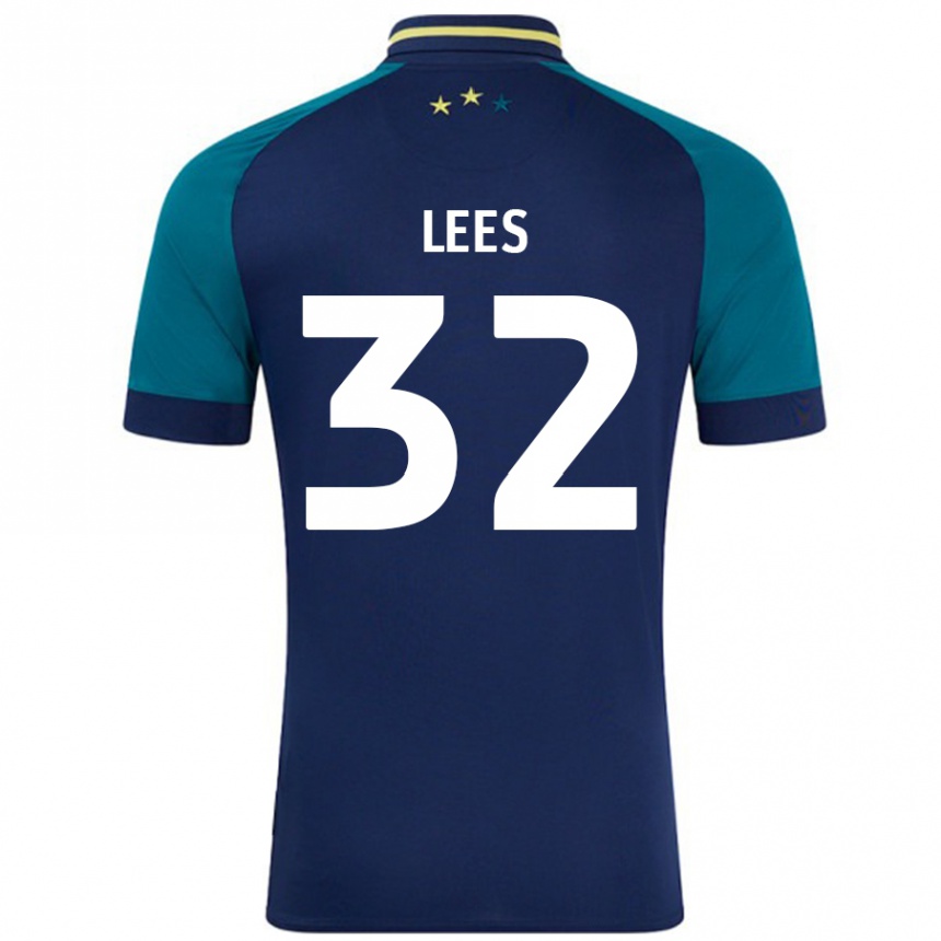 Kids Football Tom Lees #32 Navy Dark Green Away Jersey 2024/25 T-Shirt