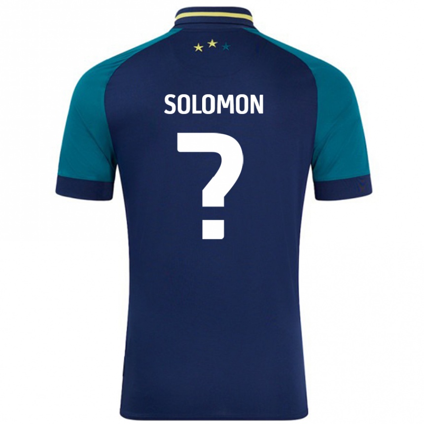 Kids Football Eko Solomon #0 Navy Dark Green Away Jersey 2024/25 T-Shirt