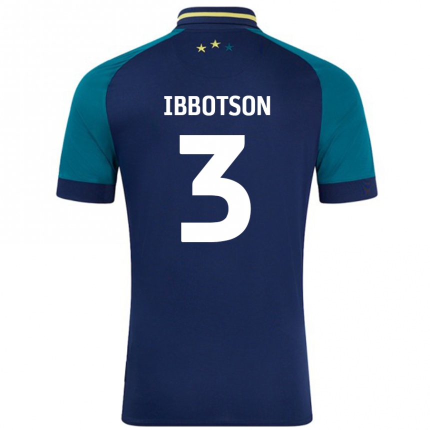 Kids Football Beth Ibbotson #3 Navy Dark Green Away Jersey 2024/25 T-Shirt