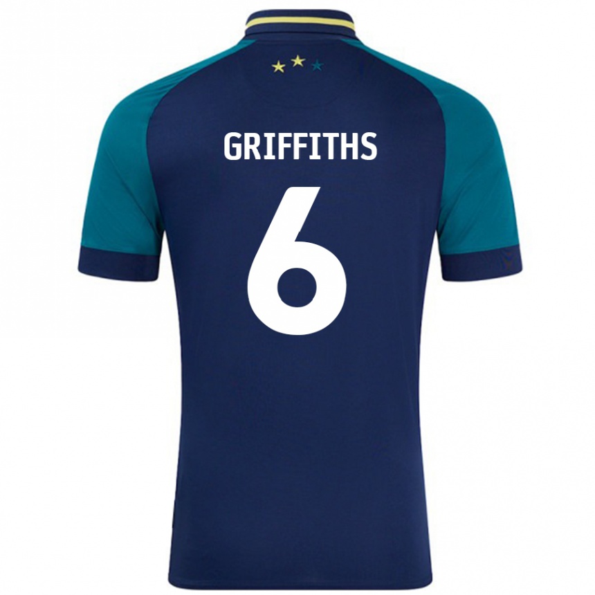 Kids Football Lauren Griffiths #6 Navy Dark Green Away Jersey 2024/25 T-Shirt