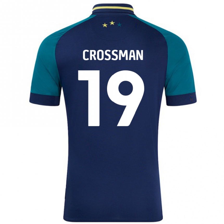 Kids Football Paige Crossman #19 Navy Dark Green Away Jersey 2024/25 T-Shirt