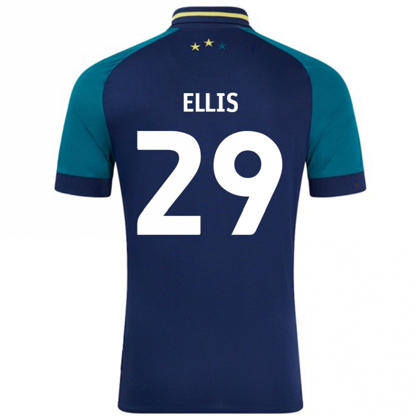 Kids Football Molly Ellis #29 Navy Dark Green Away Jersey 2024/25 T-Shirt