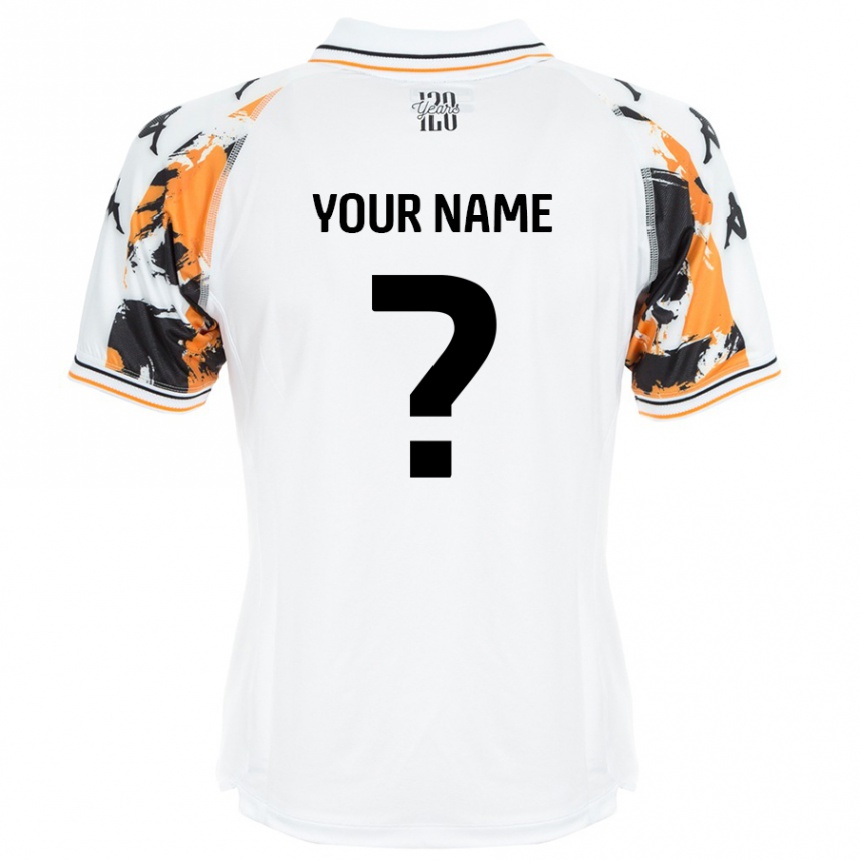 Kids Football Your Name #0 White Away Jersey 2024/25 T-Shirt