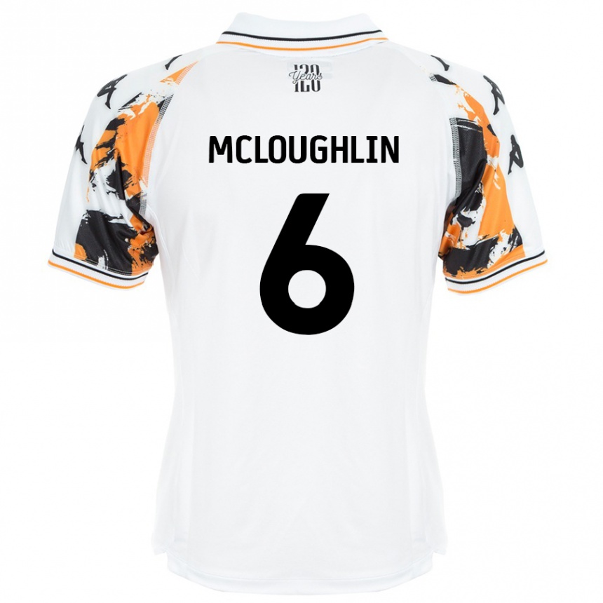 Kids Football Sean Mcloughlin #6 White Away Jersey 2024/25 T-Shirt