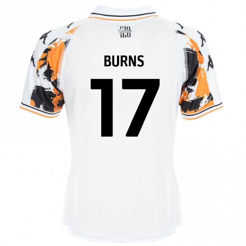 Kids Football Finley Burns #17 White Away Jersey 2024/25 T-Shirt