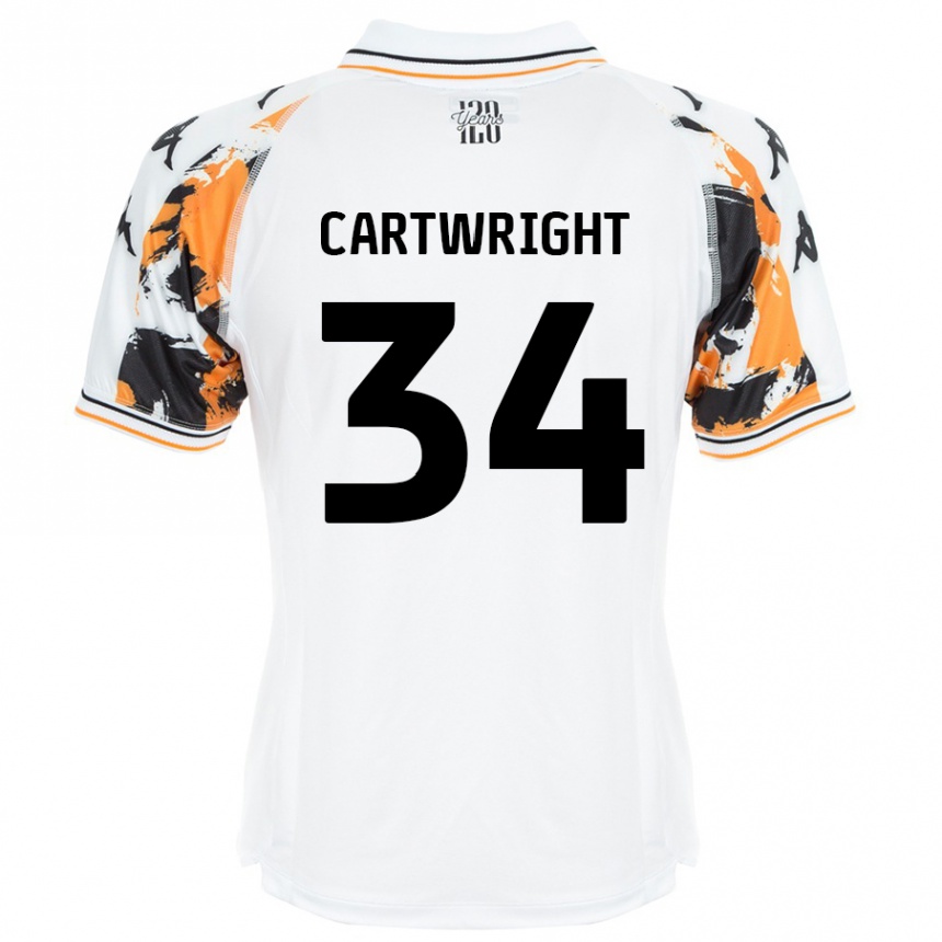 Kids Football Harvey Cartwright #34 White Away Jersey 2024/25 T-Shirt