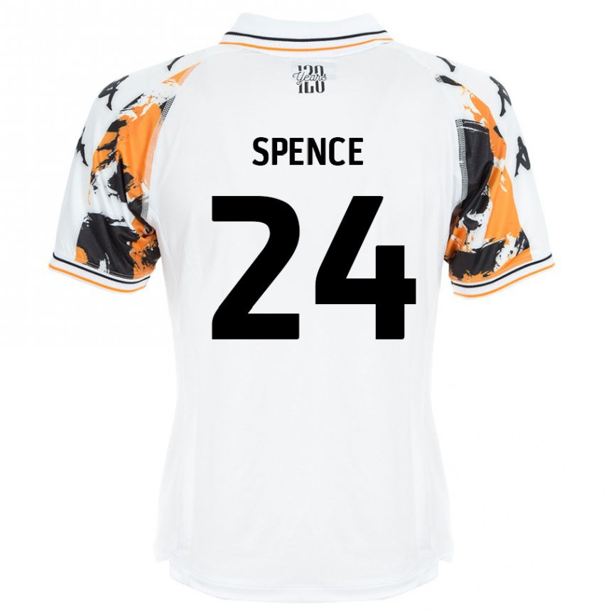 Kids Football Emily Spence #24 White Away Jersey 2024/25 T-Shirt