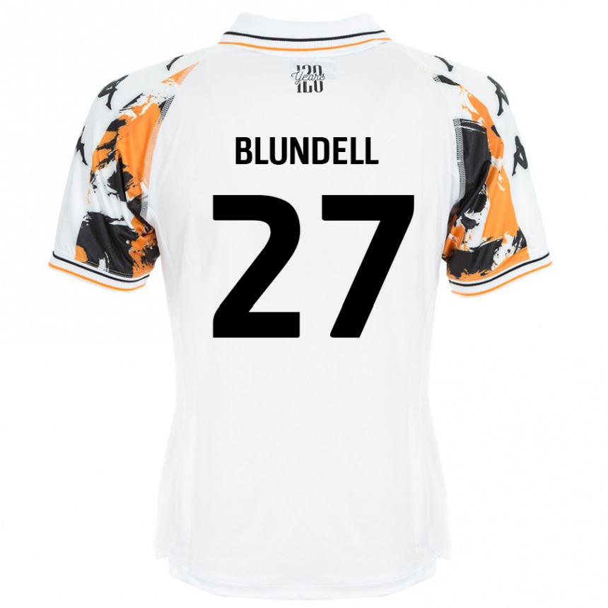 Kids Football Maddie Blundell #27 White Away Jersey 2024/25 T-Shirt