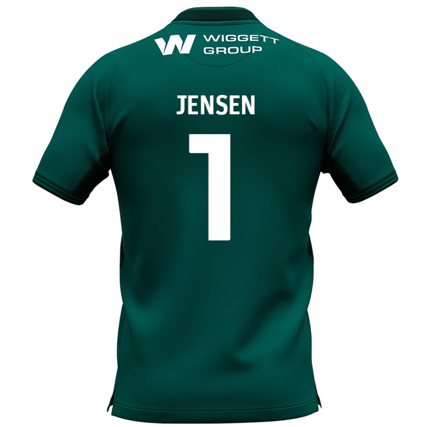 Kids Football Lukas Jensen #1 Green Away Jersey 2024/25 T-Shirt