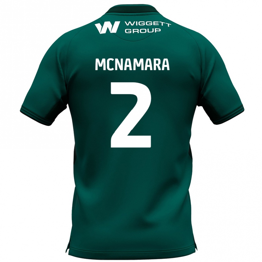 Kids Football Danny Mcnamara #2 Green Away Jersey 2024/25 T-Shirt