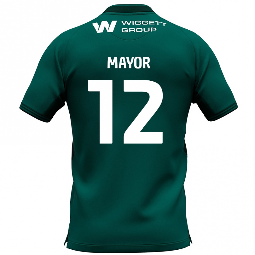 Kids Football Adam Mayor #12 Green Away Jersey 2024/25 T-Shirt