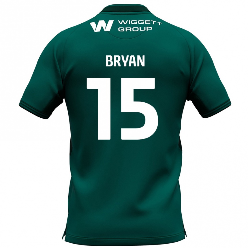 Kids Football Joe Bryan #15 Green Away Jersey 2024/25 T-Shirt