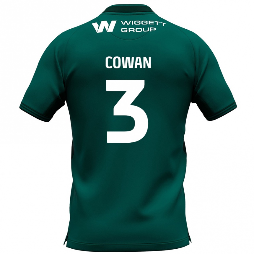 Kids Football Leanne Cowan #3 Green Away Jersey 2024/25 T-Shirt