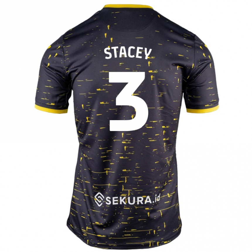 Kids Football Jack Stacey #3 Black Yellow Away Jersey 2024/25 T-Shirt