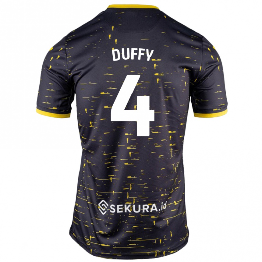 Kids Football Shane Duffy #4 Black Yellow Away Jersey 2024/25 T-Shirt