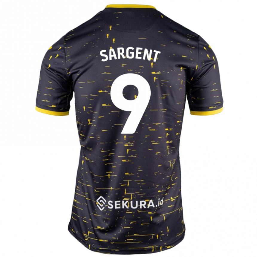 Kids Football Josh Sargent #9 Black Yellow Away Jersey 2024/25 T-Shirt