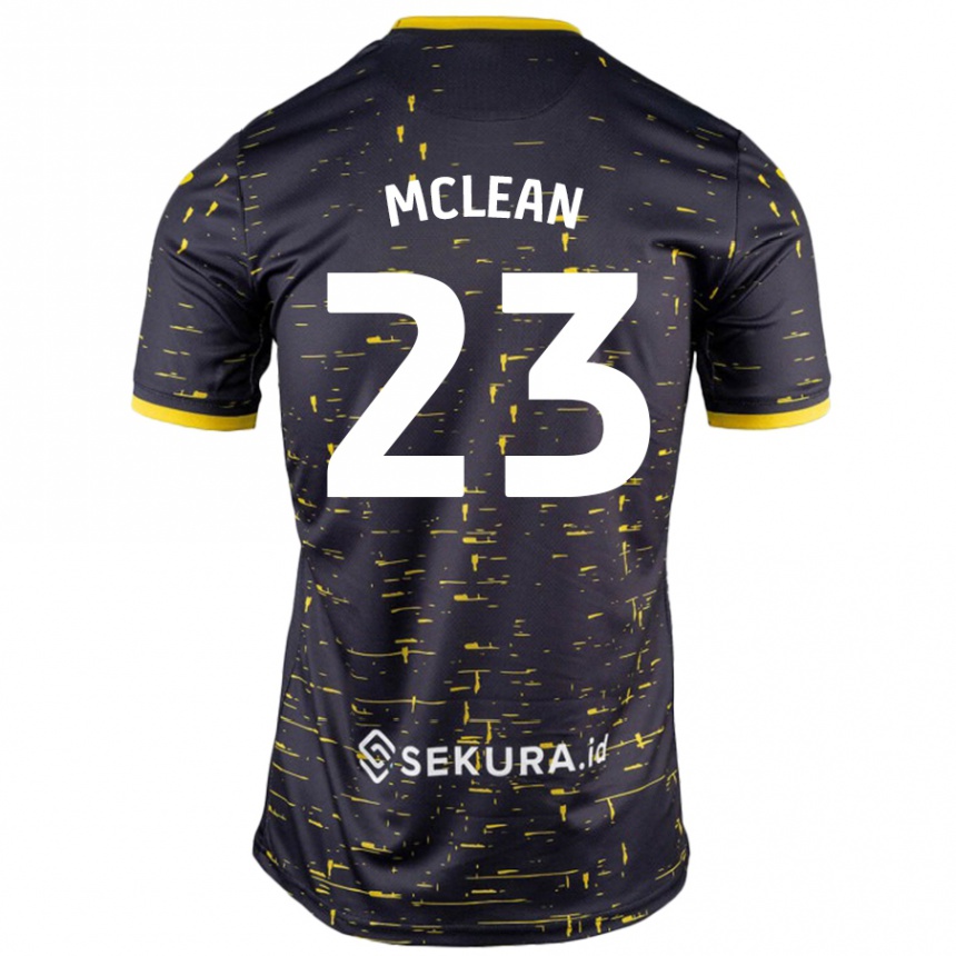 Kids Football Kenny Mclean #23 Black Yellow Away Jersey 2024/25 T-Shirt