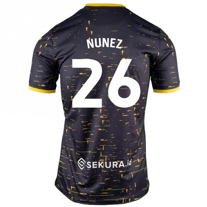 Kids Football Marcelino Núñez #26 Black Yellow Away Jersey 2024/25 T-Shirt