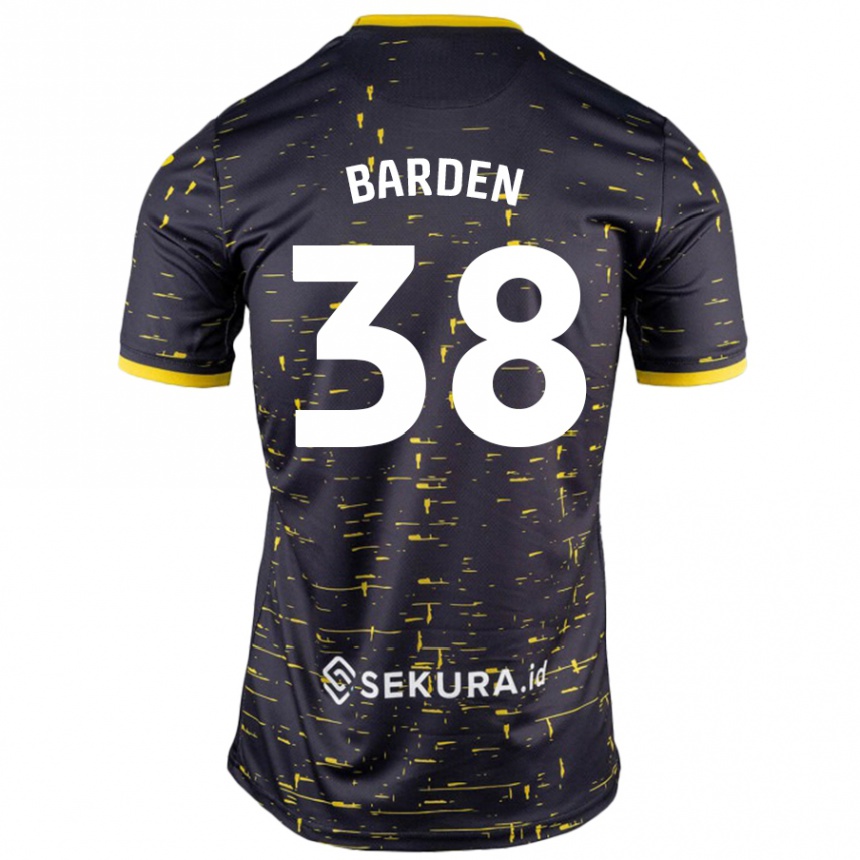 Kids Football Daniel Barden #38 Black Yellow Away Jersey 2024/25 T-Shirt