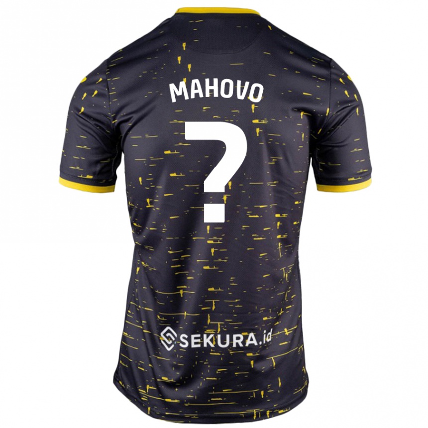 Kids Football Lucien Mahovo #0 Black Yellow Away Jersey 2024/25 T-Shirt