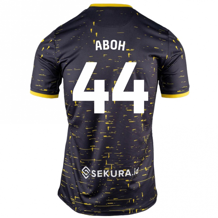 Kids Football Ken Aboh #44 Black Yellow Away Jersey 2024/25 T-Shirt