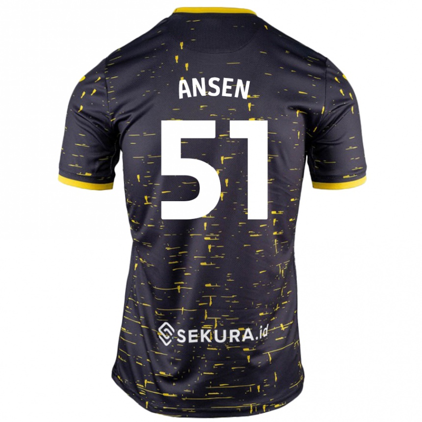 Kids Football Caleb Ansen #51 Black Yellow Away Jersey 2024/25 T-Shirt