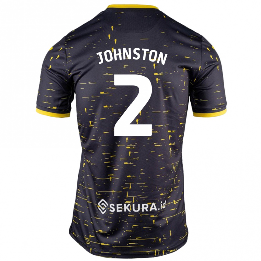 Kids Football Chardonnay Johnston #2 Black Yellow Away Jersey 2024/25 T-Shirt